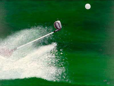 Golf-Kunst von Udo A. Heinrich: Im Bunker