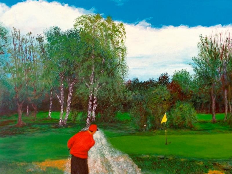 Golf-Kunst von Udo A. Heinrich: Bunker-Mann