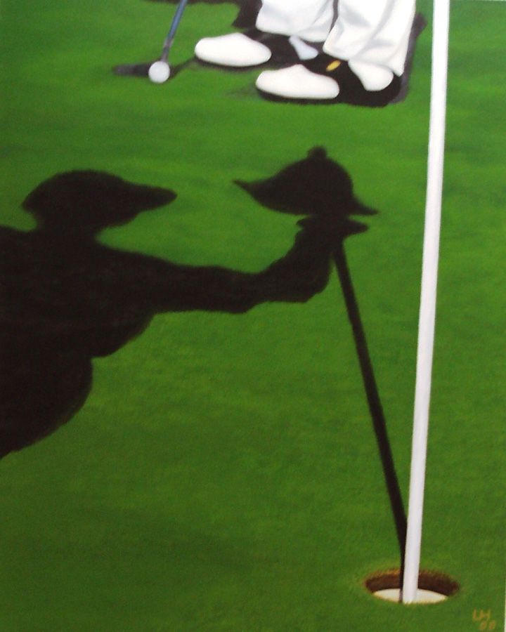 Golf-Kunst von Udo A. Heinrich: Das Stress-Gespenst