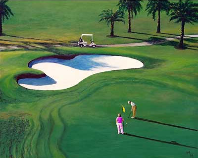 Golf-Kunst von Udo A. Heinrich: Einer sieht alles