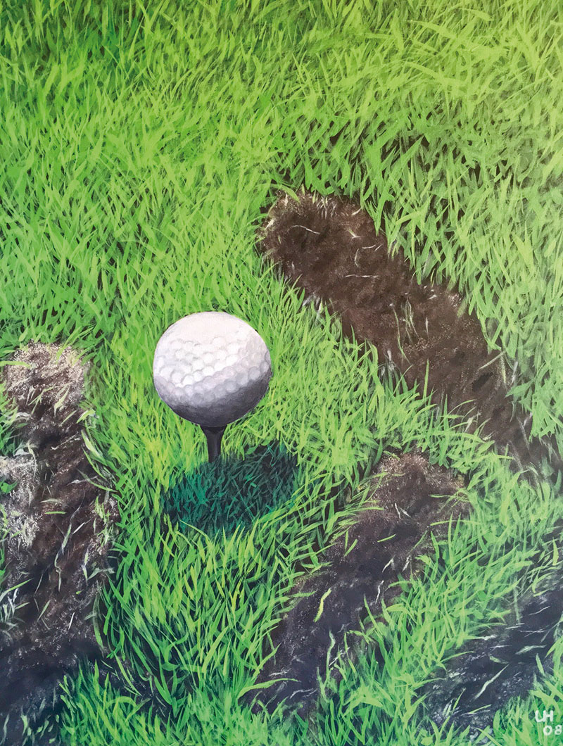Golf-Kunst von Udo A. Heinrich: Knapp daneben
